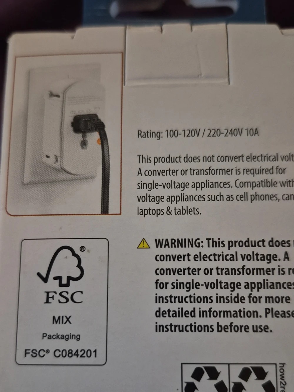 White All-in-One Travel Power Adapter with Surge Protection